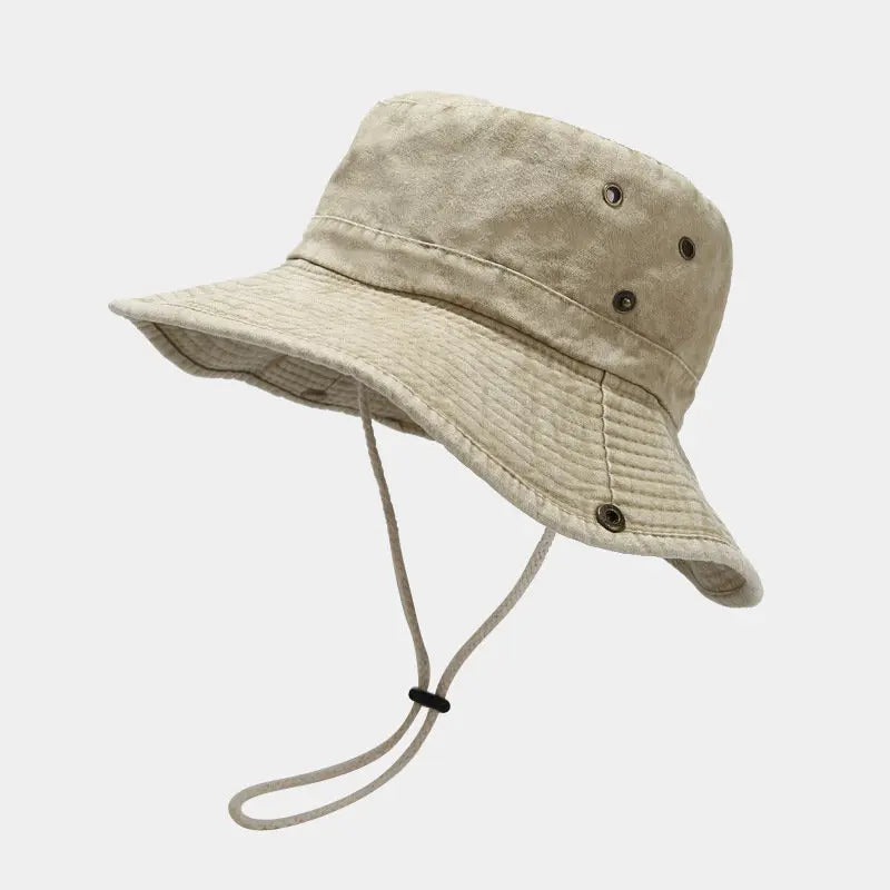 2022 Cotton Solid Bucket Hat Outdoor Fisherman Travel Sun Cap