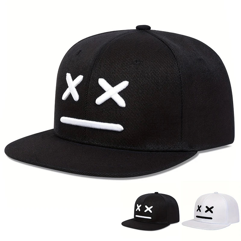 Unisex XX Smiling Face Embroidery Hip-hop Hats Spring Autumn