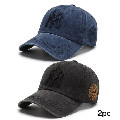 Soft Top Washed Distressed Baseball Cap Fashion Casual Men's
