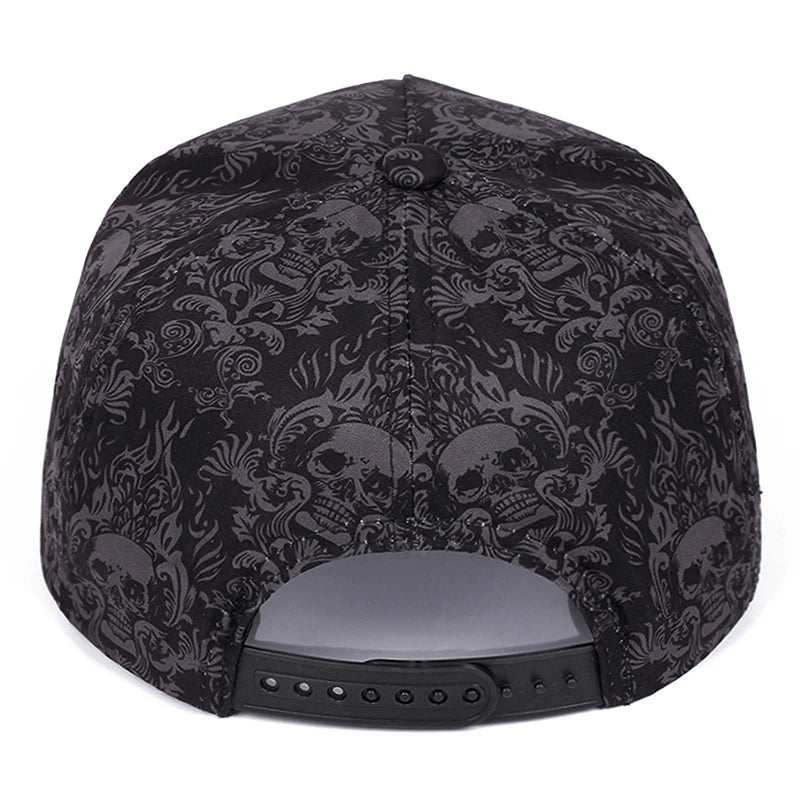 Baseball Hat Full Skull Print Street Hip Hop Hat Outdoor Daily Decoration Hat