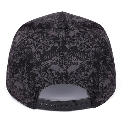 Baseball Hat Full Skull Print Street Hip Hop Hat Outdoor Daily Decoration Hat