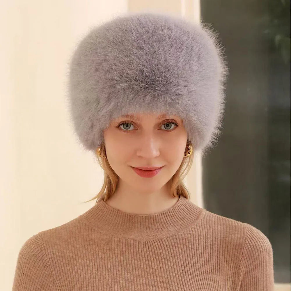 Imitation Fur Hat Women Warm Snow Ski Cap