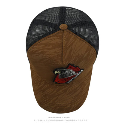 Breathable  Baseball Cap With Eagle Embroidery, Personalized Design, Unisex, Suitable For Daily Casual Outdoor Use, Sunshade Mesh Cap