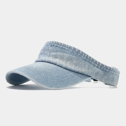 Denim Cloth Empty Top Hat Women Men Unisex Retro Visor Cap