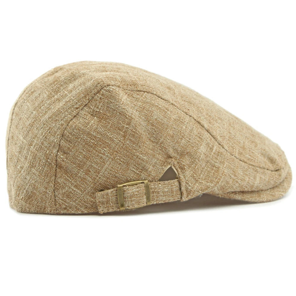 Men Beret Women Spring Summer Hat Breathable Linen Ivy Flat Cap