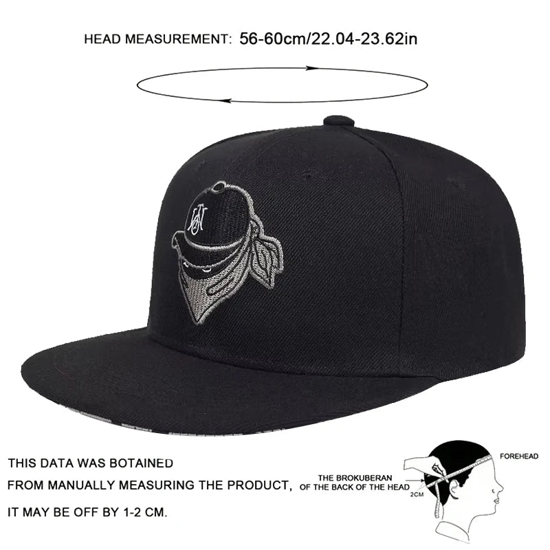 Unisex Masked Embroidery Hip-hop Hats Spring Autumn
