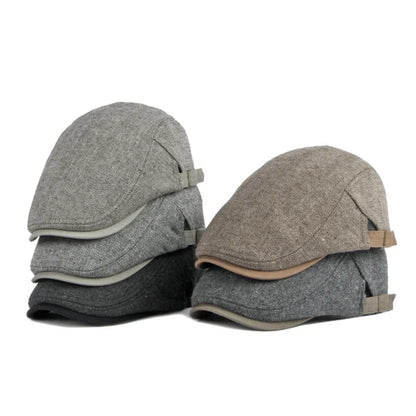 Vintage Tweed Newsboy Cap Casual Driving Flat Cap