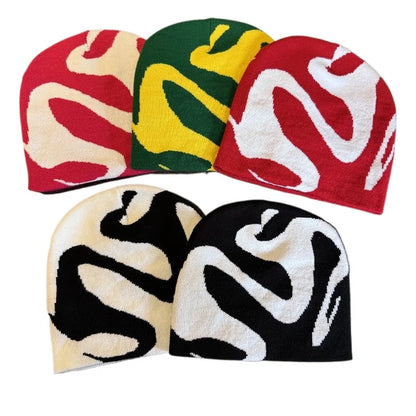 Trendy Knit Beanies Winter Jacquard Windproof Warm Hat Outdoor