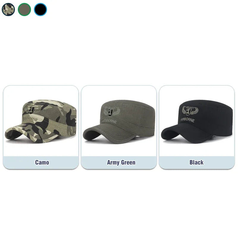 New Unisex Military Enthusiast  Flat Top Baseball Cap Men Women