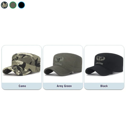 New Unisex Military Enthusiast  Flat Top Baseball Cap Men Women