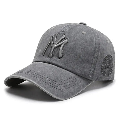 Soft Top Washed Distressed Baseball Cap Fashion Casual Men's