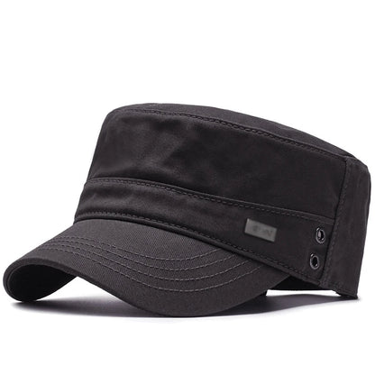 Four Seasons Flat Top Hat Men Simple Cotton Peaked Hat