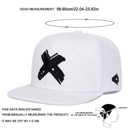 Unisex X Letter Embroidery Hip-Hop Hats Spring Autumn