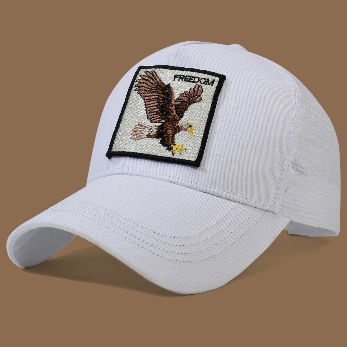 Unisex Trucker Cap with Eagle Embroidery & Applique - Suitable for Daily Casual Wear