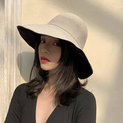 Double-sided Foldable Bucket Hat for Women Summer