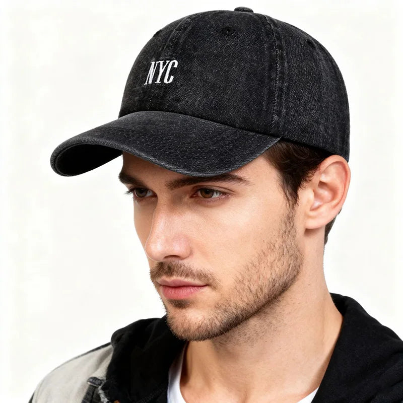 Versatile Spring Summer Denim Baseball Cap