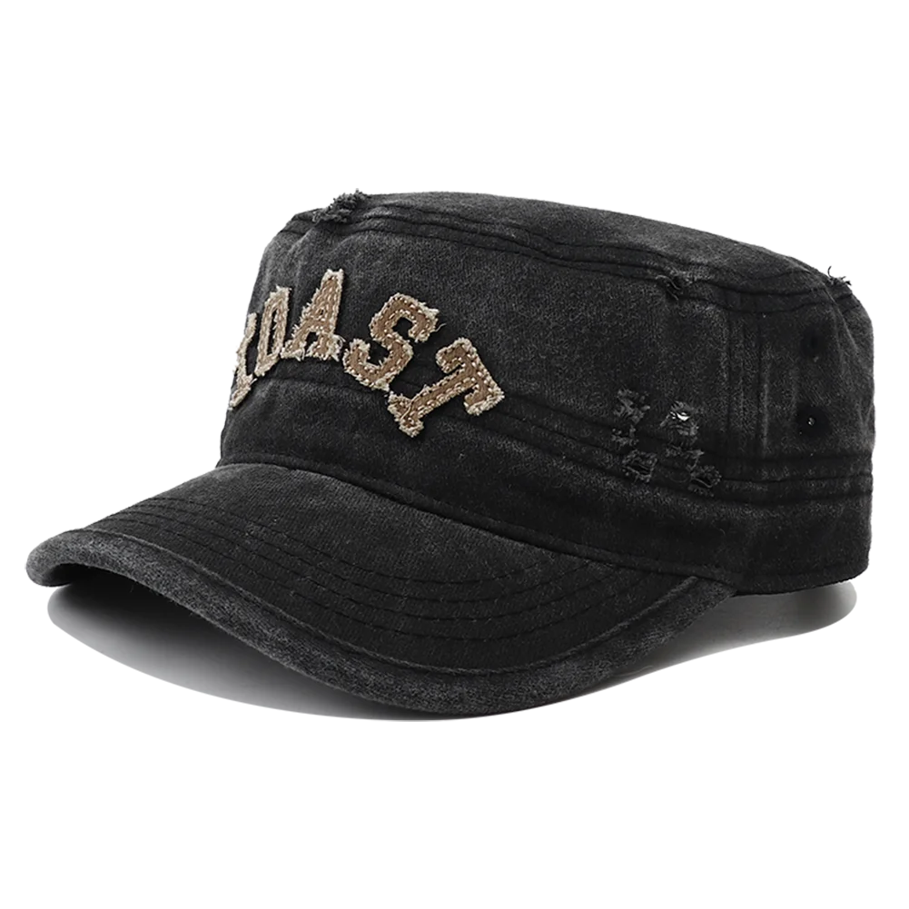 New Unisex Flat Top Hat For Men Retro Vintage Black Green Army Cap