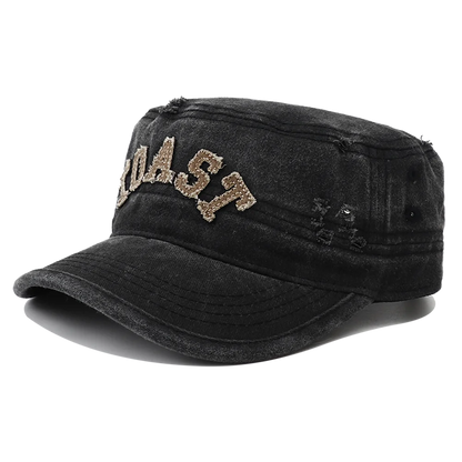 New Unisex Flat Top Hat For Men Retro Vintage Black Green Army Cap