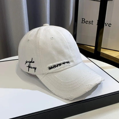 Celebrity Fashion Embroidery Hole Sunscreen Baseball Cap Women
