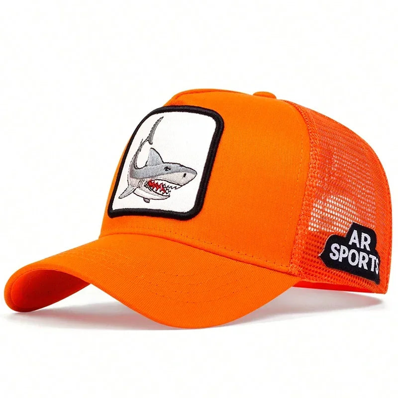 Unisex Shark Patch Embroidery Baseball Net Caps Spring Summer