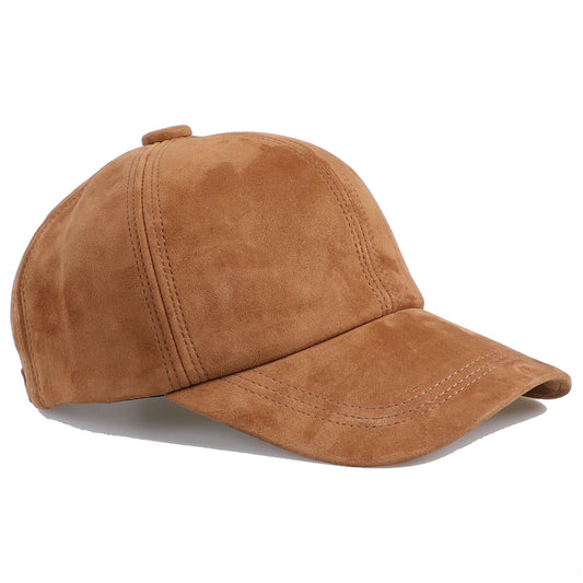Unisex Genuine Suede Leather Baseball Caps For Men And Women