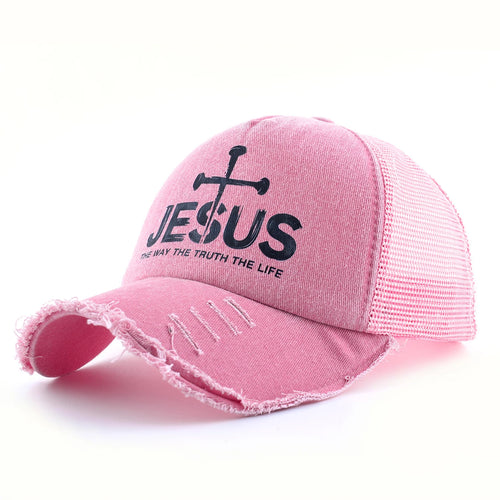 Washed Denim Pink Baseball Cap Women Spring And Summer