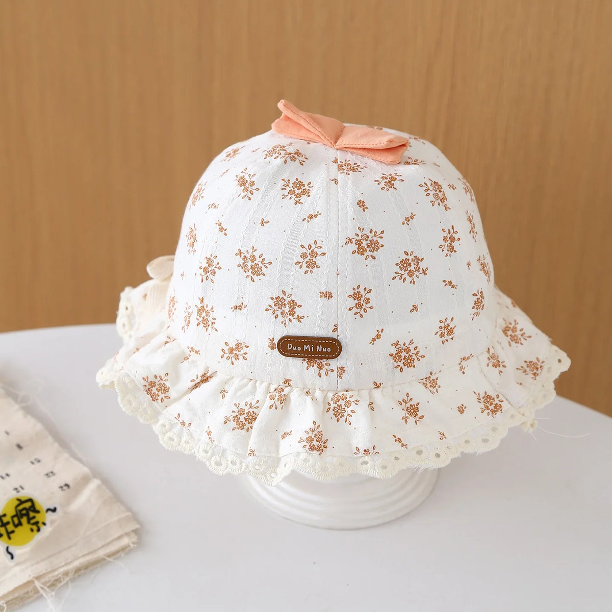 2026 New Baby Hat Spring Autumn Thin Butterfly Knot Floral Fisherman Cap