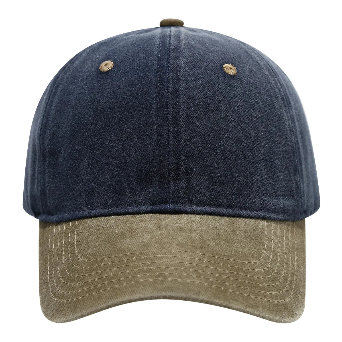 Washed Denim Spliced Baseball Caps Men's And Women's Vintage