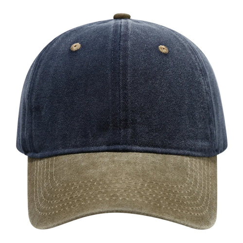 Washed Denim Spliced Baseball Caps Men's And Women's Vintage