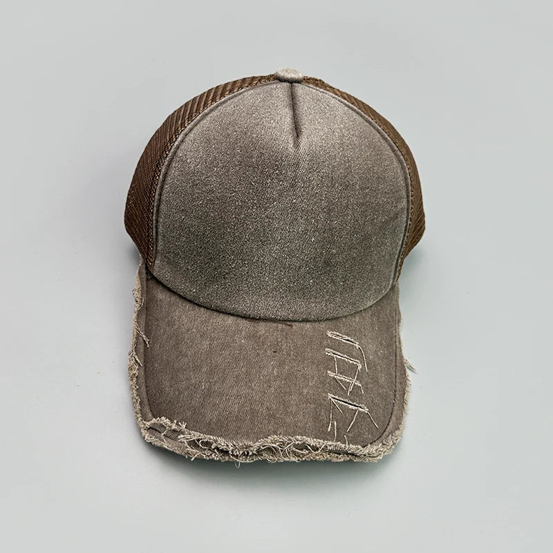 Mesh Solid Rotten Edged Baseball Hats