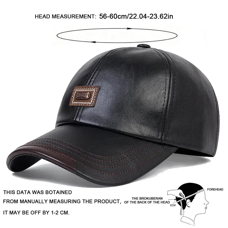 Unisex Jamont Label Leather Baseball Caps Outdoor Spring and Autumn