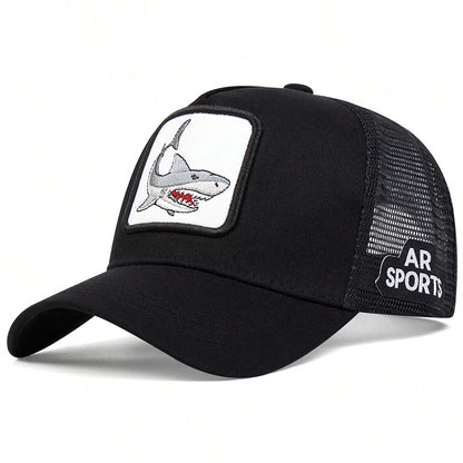 Unisex Shark Patch Embroidery Baseball Net Caps Spring Summer