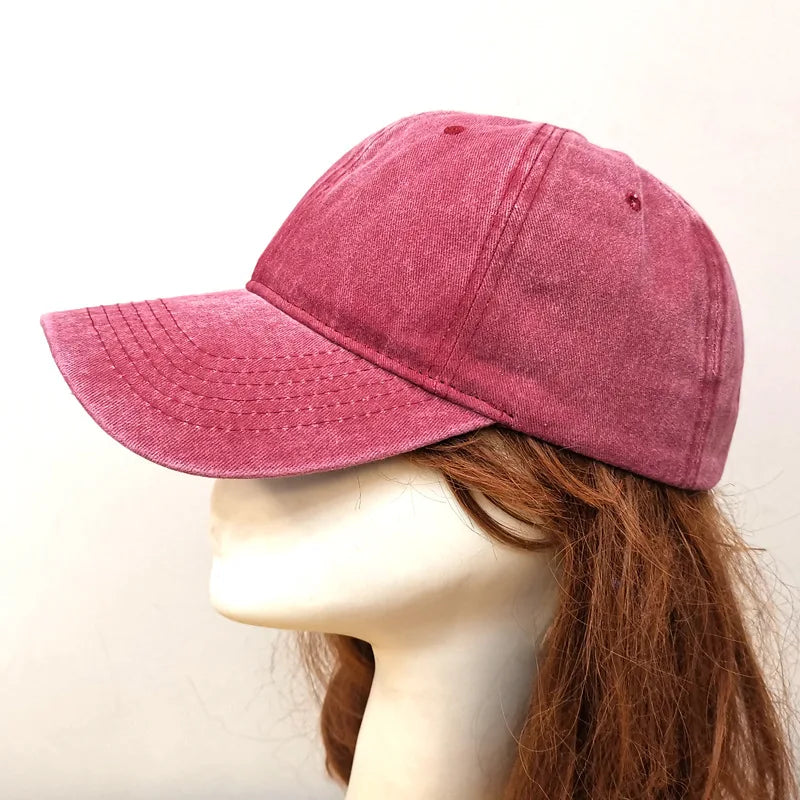 Vintage Women's Dad Hat Sports Hats Men Washed Denim Trucker Cap