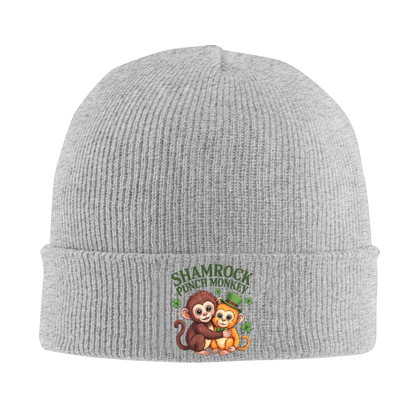 Monkey Punch Plush Hugging St. Patrick's Day Knit Hat Beanie Hats Outdoor