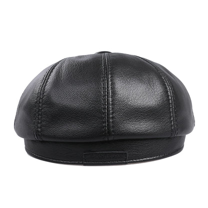 Genuine Leather Newsboy Caps For Men