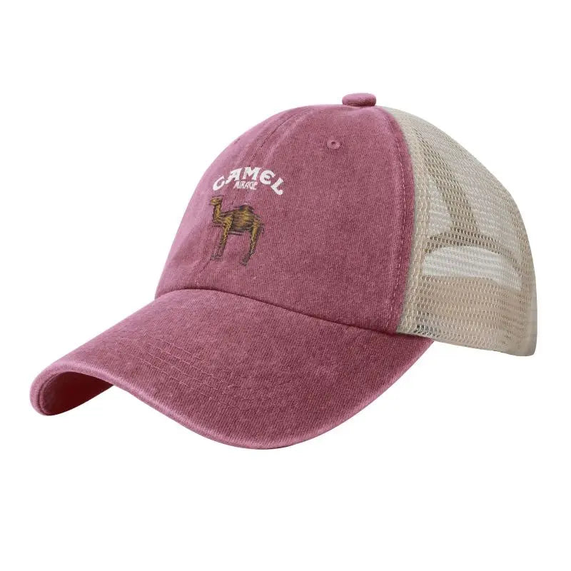 Camel Mirage Graphic Print Mesh Baseball Cap