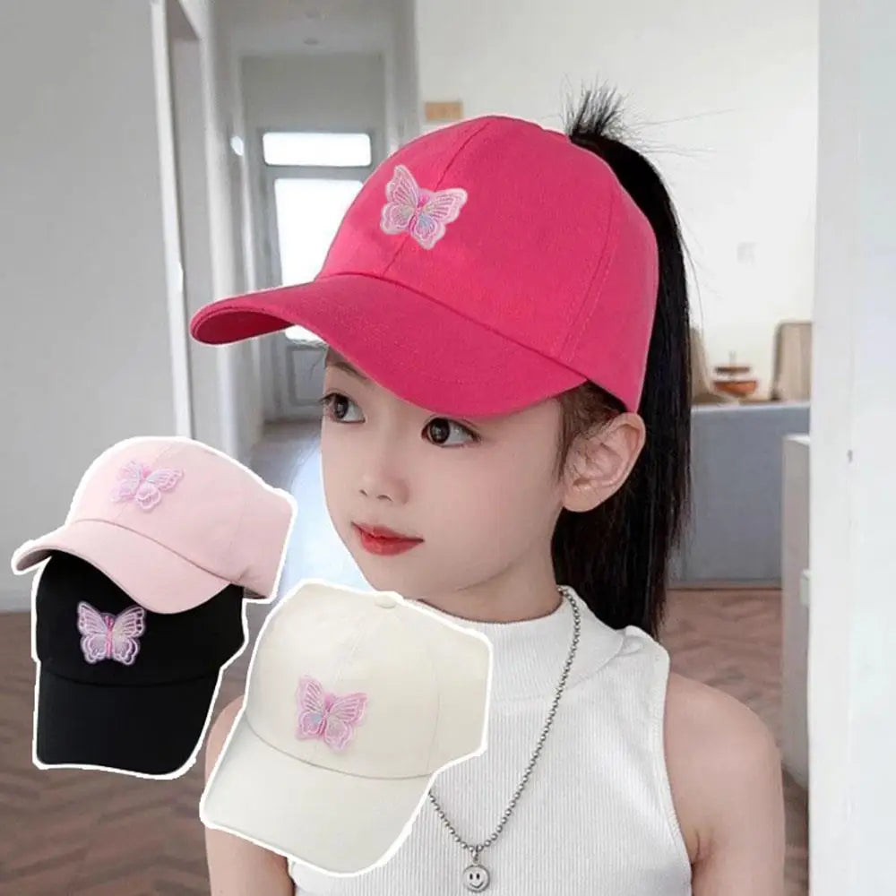 Summer Kids Baseball Caps Sun Protection Hollow High Ponytail Caps