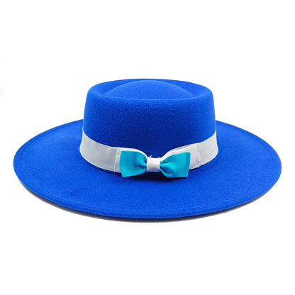 New Oversized Edge Flat Top Hat Retro French Felt Hat