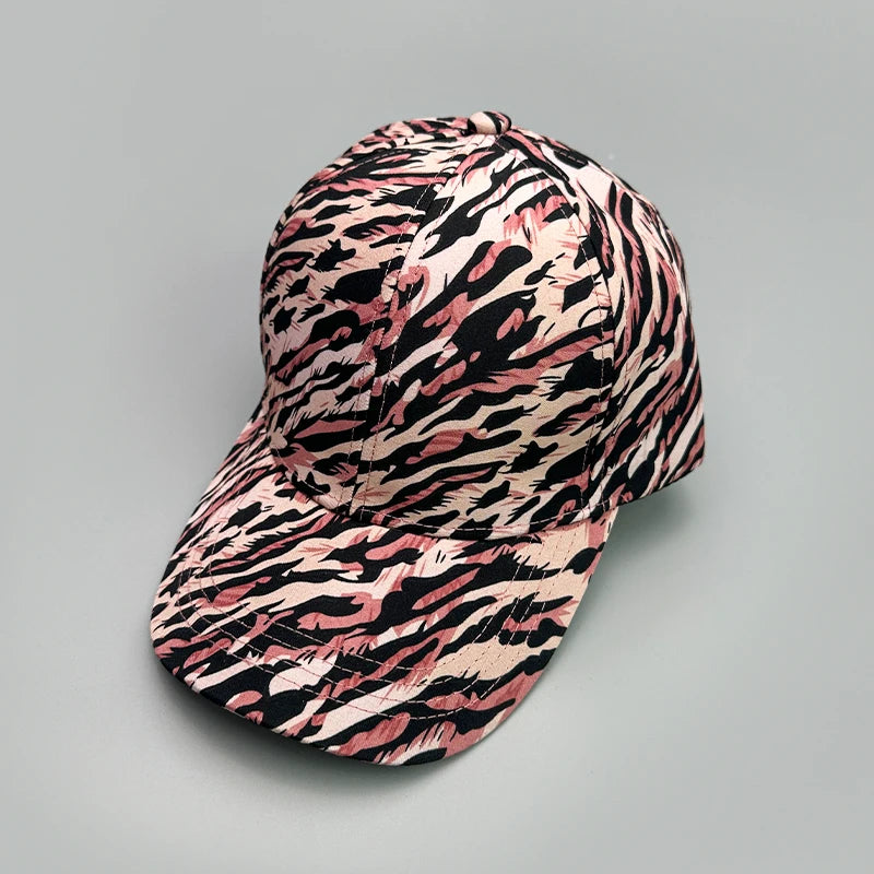 Graffiti Leopard Stripe Print Baseball Hats