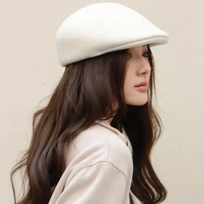 Winter High Quality Thick Wool Felt Classic Forward Cap