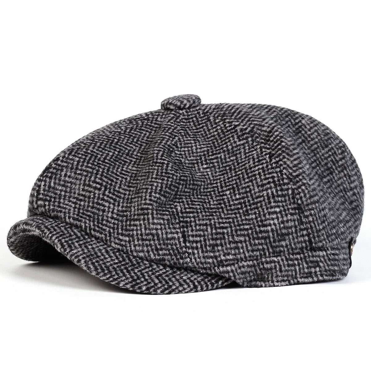 Winter Diamond Check Retro Beret Hat