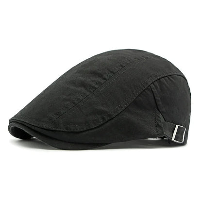 Korean Style Cotton Hats Wholesale British Style Men's Solid Color Peaked Cap