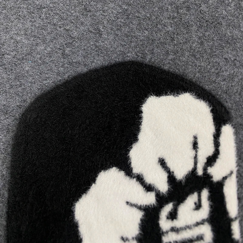 Warm Knitted Hat With Jacquard Flower Design For Men And Women