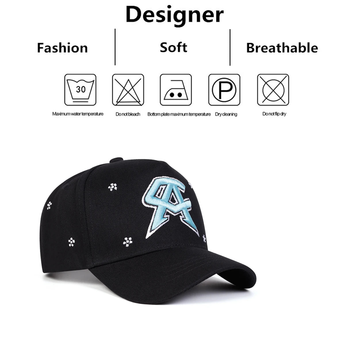 Unisex CA Letter Embroidery Baseball Caps Spring Autumn Outdoor