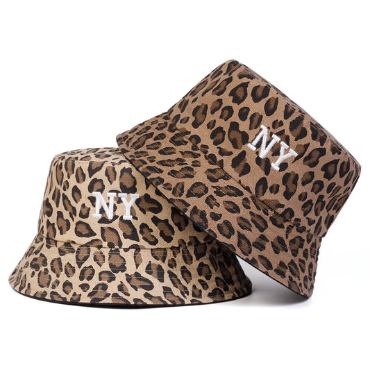 Unisex Double Sided Wearable NY Letter Embroidery Personality Bucket Hats
