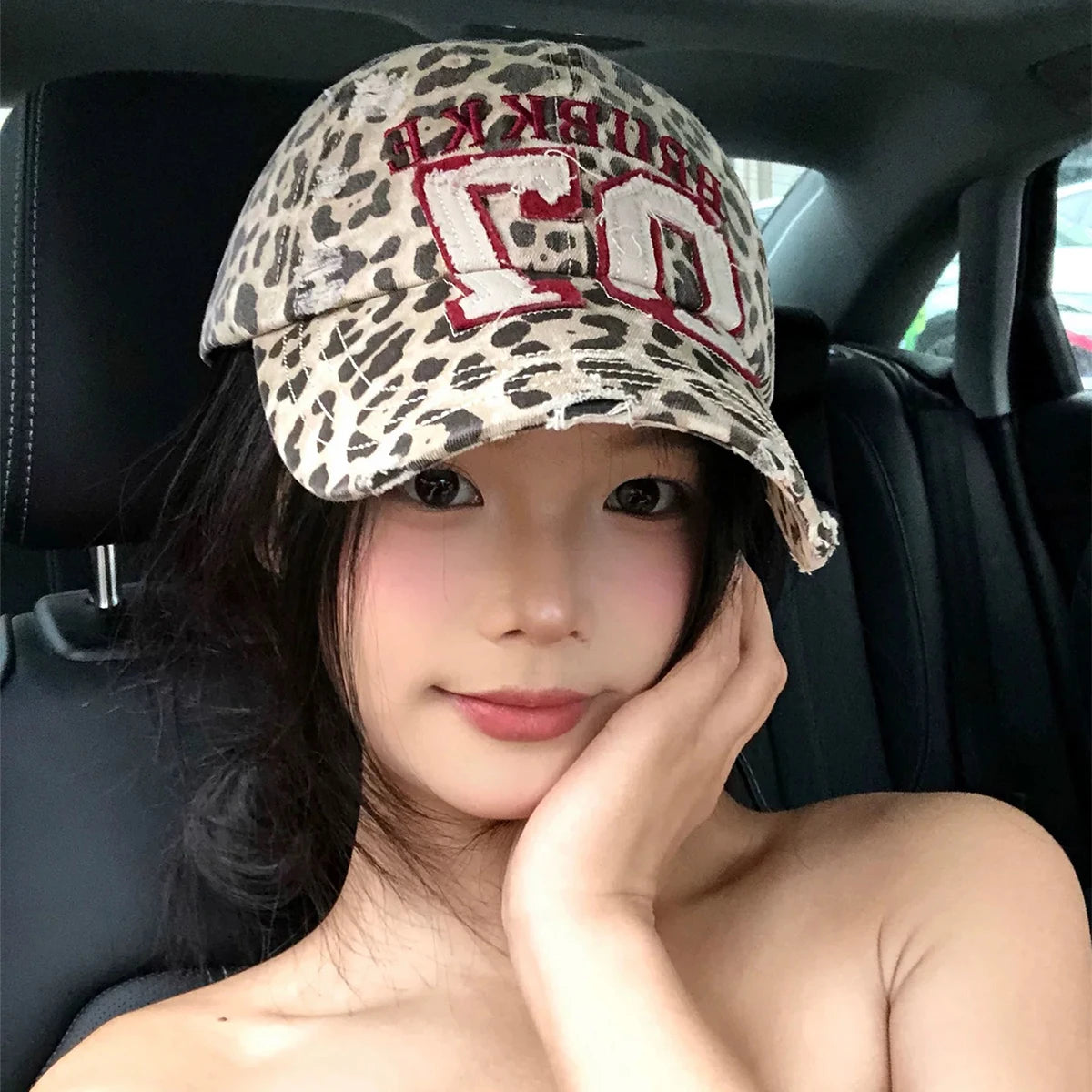 Street Retro Leopard Print Embroidery Baseball Hats