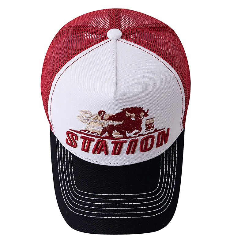 Unisex Station Letter Summer Fishing Cap