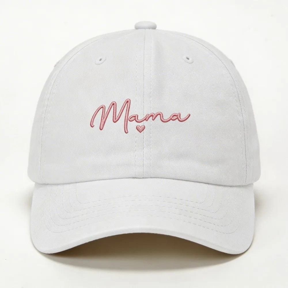 Fashion Washed Cotton Mama Heart Caps