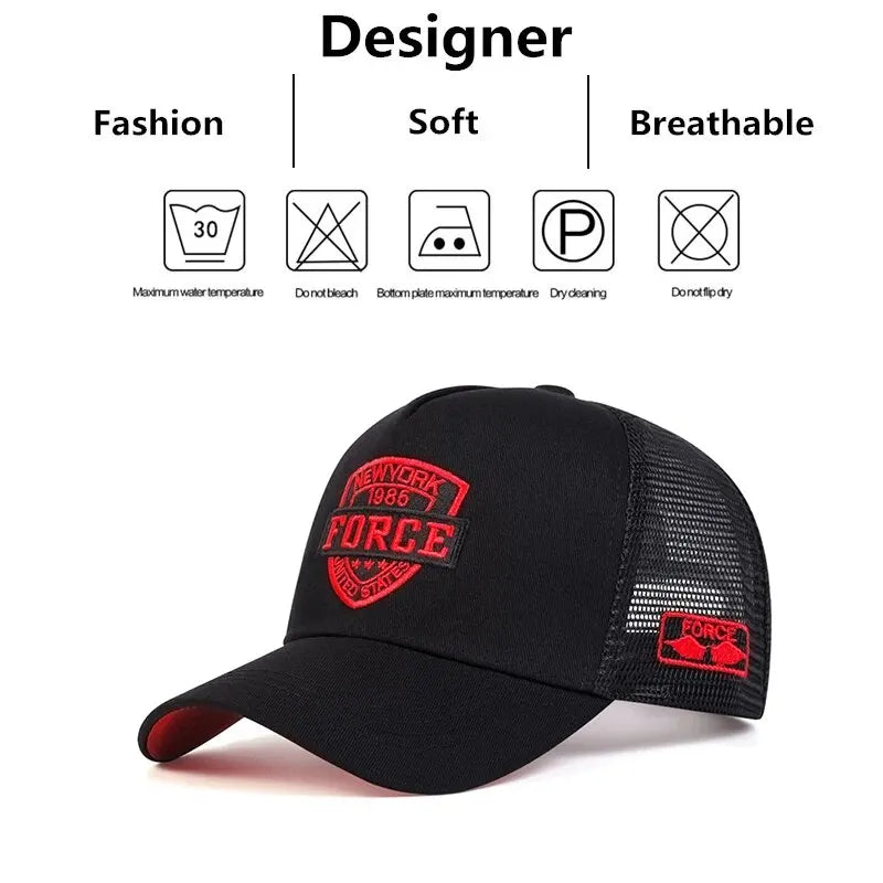 Summer Men Mesh Baseball Cap Outdoor Sport Letter Snapback Hat
