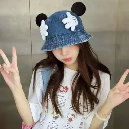 Cartoon Retro Washed Cowboy Fisherman Caps Women's